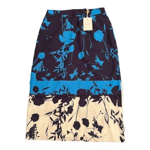 NWT Ted Baker London Selaah Bluebell Slit MIDI Skirt size 6 (Ted size 2) - Picture 3 of 13